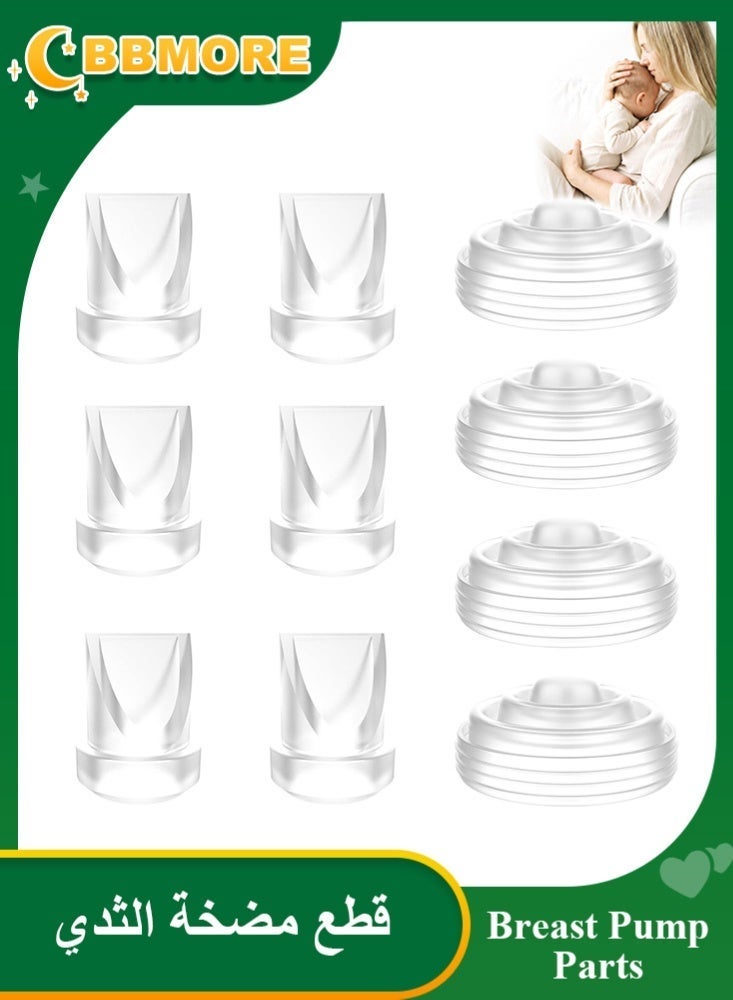 BBMORE 6 PCS Duckbill Valves & 4 PCS Diaphragm Compatible with Momcozy M5 Wearable Breast Pump, Replacement Pump Parts Accessories Compatible for M5 Momcozy - Image 1